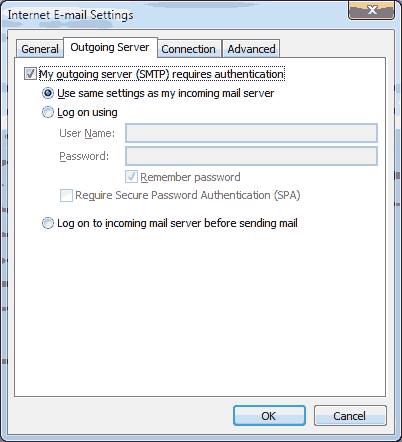 Outlook settings
